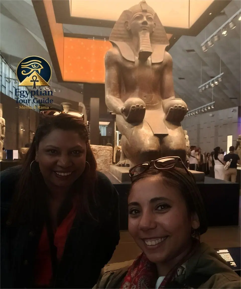 GEM Grand Staircase view showcasing ancient artifacts - Private tour experience in Cairo