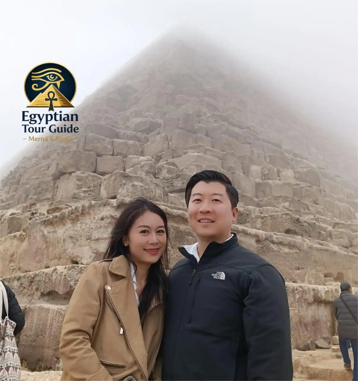 Close-up of the Great Pyramid of Khufu during a private tour with Merna and Rania Guides